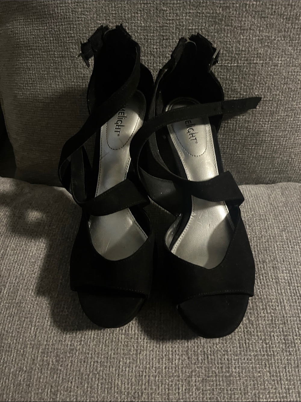 Limelight Black Strappy Block Heel Sandals